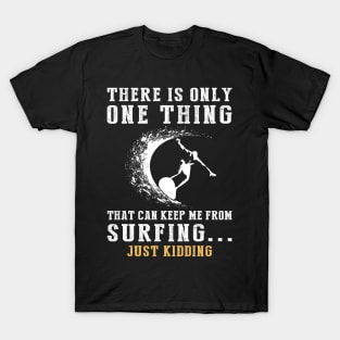 Surfing Waves and Laughter - Catch the Funny Swells! T-Shirt